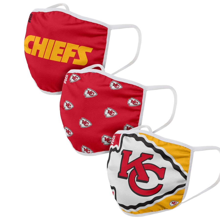  Kansas City Chiefs Adult Face Covering 3-PackDust mask with filter